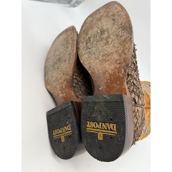 Dan Post Mens Sea Bass Dorsal Embroidered Square Toe Casual Boots Mid Calf Brown - Picture 5 of 13